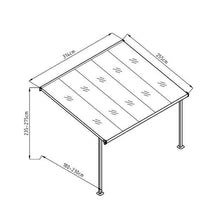 3140 L x 2550 W Aluminium Canopy, Patio cover, Carport, Lean To Pergola,8mm Roof