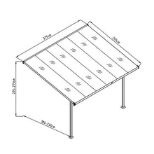 3750 L x 2550 W Aluminium Canopy, Patio cover, Carport, Lean To Pergola,8mm Roof