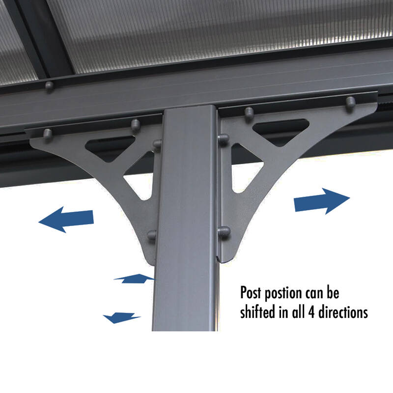 3750 L x 2550 W Aluminium Canopy, Patio cover, Carport, Lean To Pergola,8mm Roof