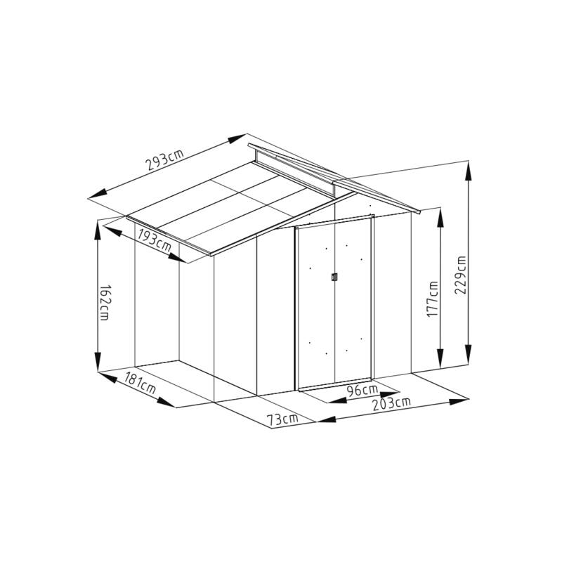2.9m x 1.9m Garden Storage Box,Bike Shed,2-in-1