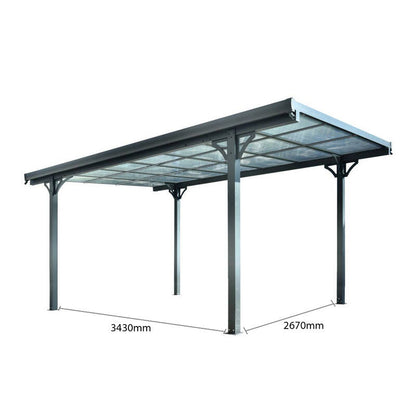 Freestanding Carport Pent-Roof (4960mm L x 3000mm W x 2150/2300mm H)