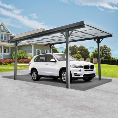 Freestanding Carport Pent-Roof (4960mm L x 3000mm W x 2150/2300mm H)