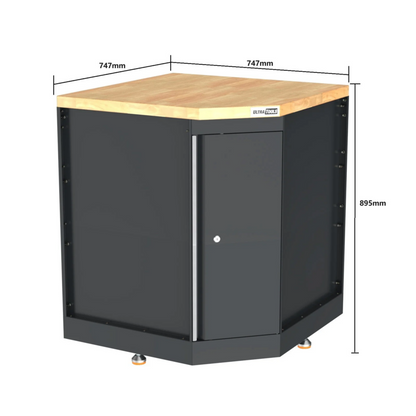 PRO SERIES 2610/3240mm x 580mm x 2020mm BLACK WORKSHOP GARAGE STORAGE CABINET