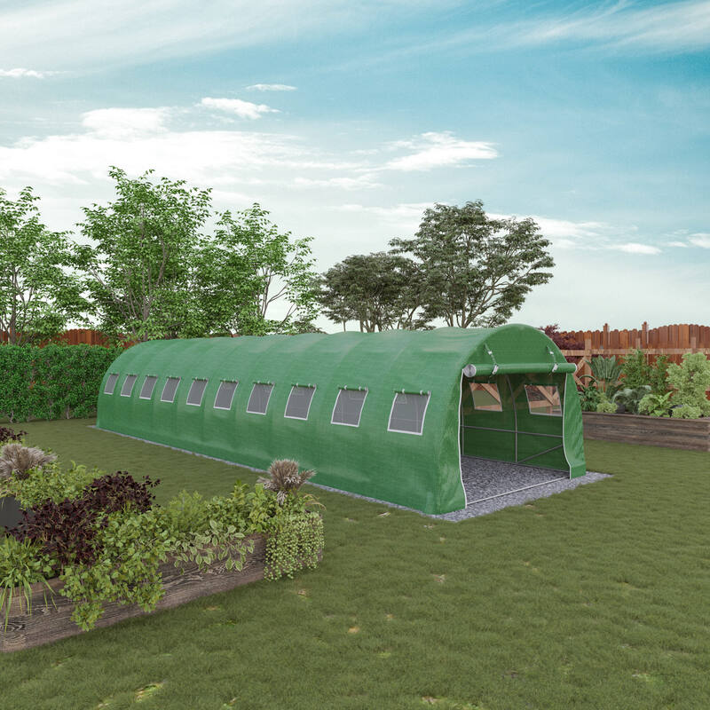 10m x 3m x 2m Strong Tunnel Greenhouses Galvanised Frame