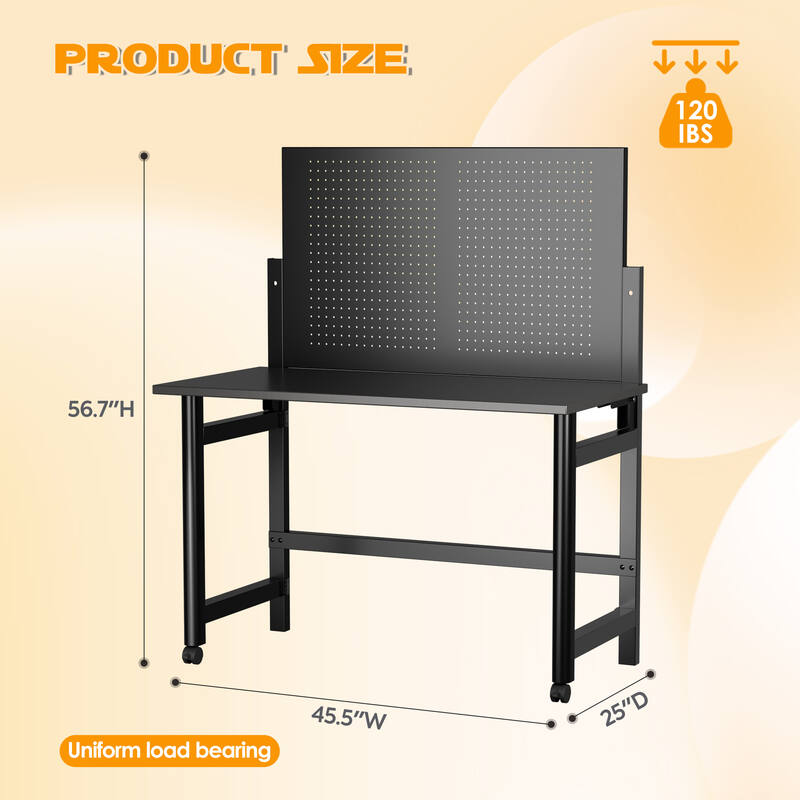 1440MM x 1155MM x 635MM Foldable Heavy Duty Workbench For Garage
