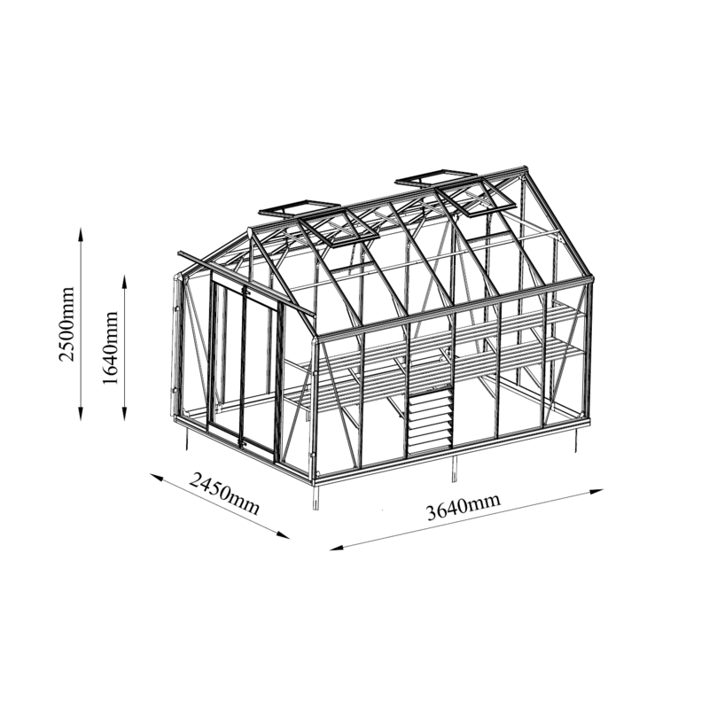 Glasshouse(Green Edition) 4mm toughened glass 2440 x 3640 x 2500mm