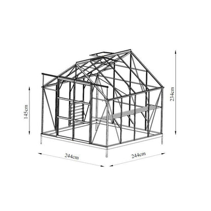 Glasshouse 4mm toughened glass 2440 x 2440 x 2340mm