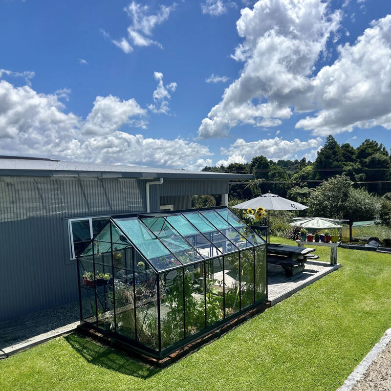 Glasshouse 4mm toughened glass 2440 x 3640 x 2340mm  steelmates