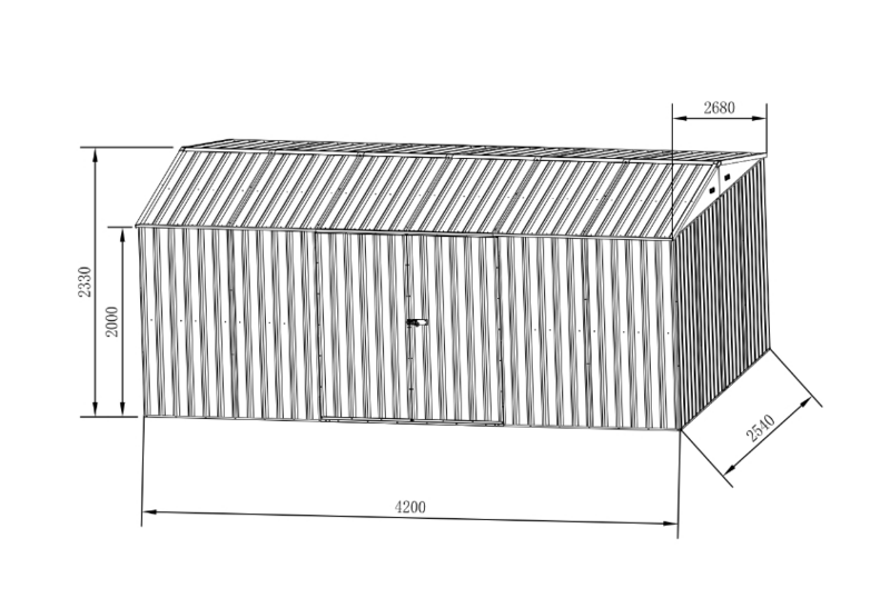 4.2m x 2.55m Garden Shed The Ranch Grey