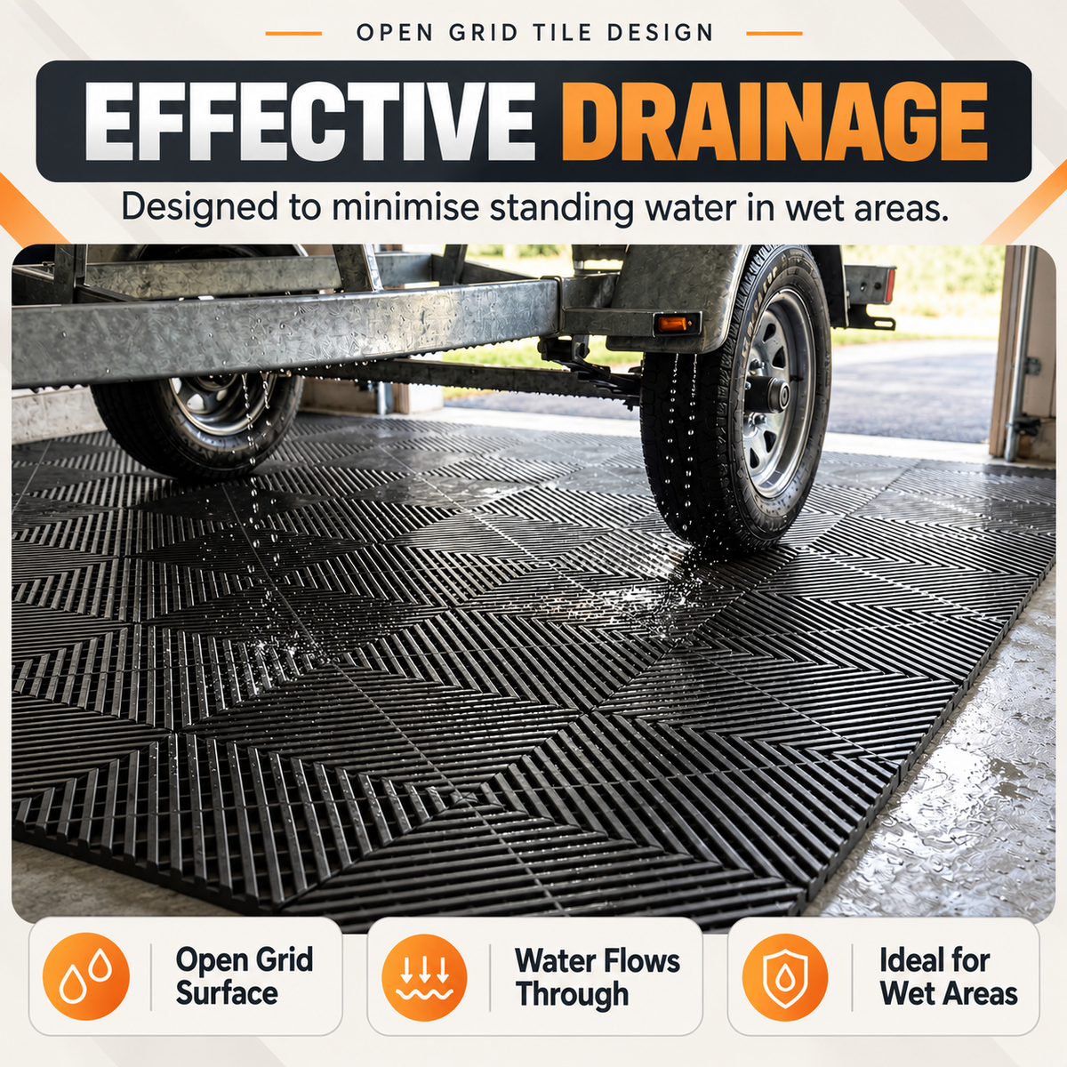 New Model Interlocking Garage Floor Tiles 40x40x1.8 cm Deck Tile  steelmates