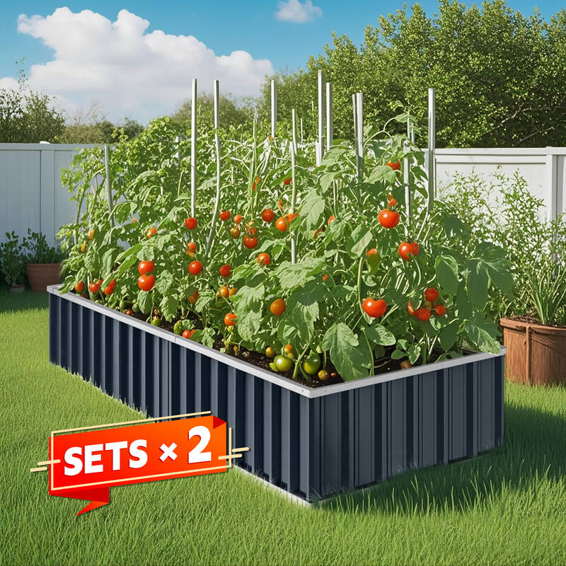 Planter Box / Garden Box/ Raised Garden Bed 1730x900x400 GREY- Set of two