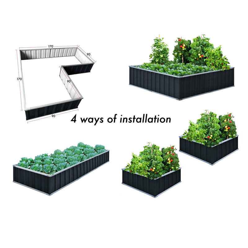 Planter box New Model with 4 layout options Grey 30cm Height