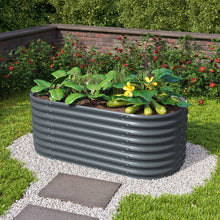 ALUMINUM-COATED ZINC SHEET GARDEN BED ROUND CORNER 82x162x63CM