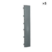 Interlocking Garage Floor Tile System Grey - Female Ramps (Set of 5)