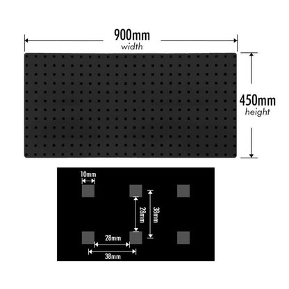 Mesh Board Hook Plane 900Wx450H mm - Black