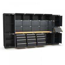 PRO SERIES 3718MM x 580MM x 2020MM BLACK WORKSHOP GARAGE STORAGE CABINET SET  steelmates