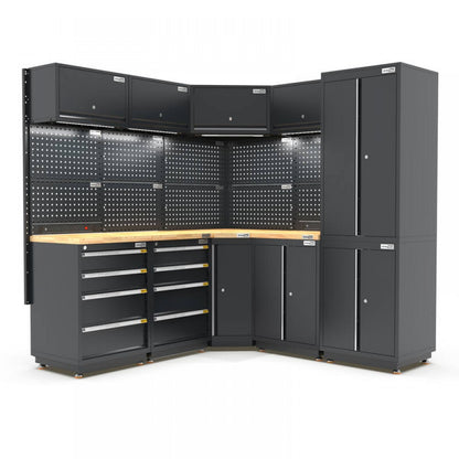 PRO SERIES 1385/2610mm OR 1987/1987mm x 580mm x 2020mm BLACK WORKSHOP Cabinet