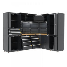 PRO SERIES 1987/2610mm x 580mm x 2020mm BLACK WORKSHOP GARAGE STORAGE CABINET  steelmates