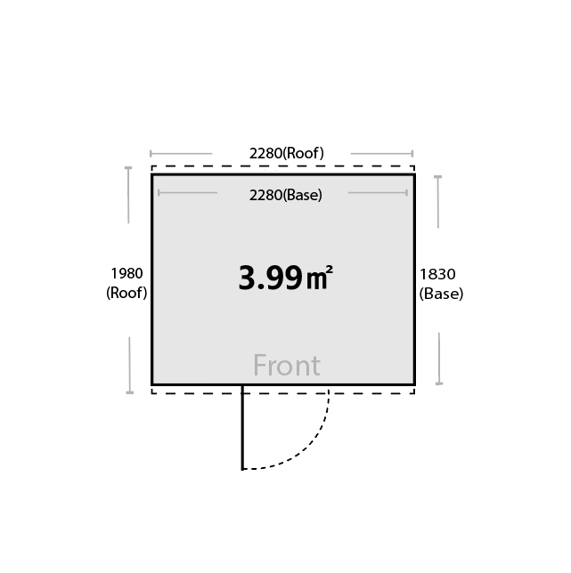 2280 x 1830 x 1980mm Ulti-mates Garden Shed Hazy Grey