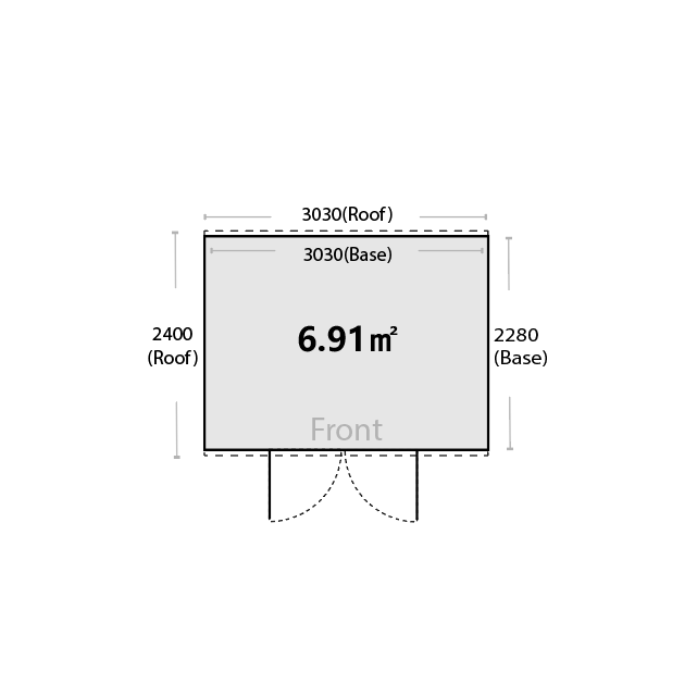 3030 x 2280 x 2025mm Ulti-mates Garden Shed Gable Roof Hazy Grey