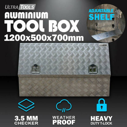 Aluminium Ute Tool Box 2.5mm 1200x500x700mm Side Opening Vehicle Storage