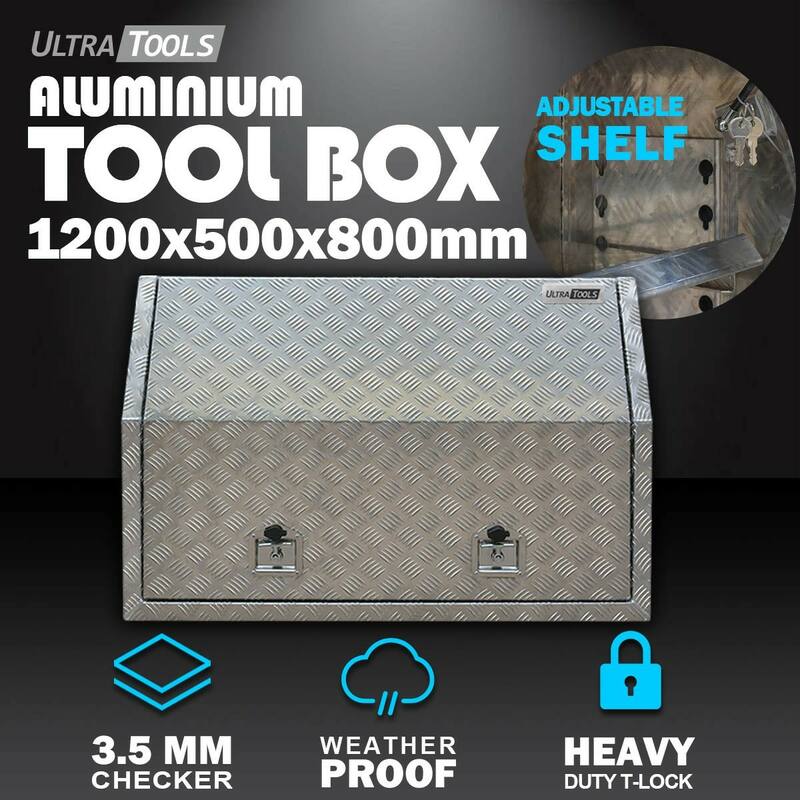 Aluminium Ute Tool Box 2.5mm 1200x500x800mm Full Side Opening Vehicle Storage