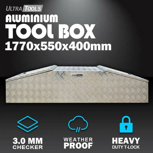 Aluminium Ute Tool Box 2.0mm 1770x550x400mm Gull Wing Style Vehicle Storage Ultra Tools