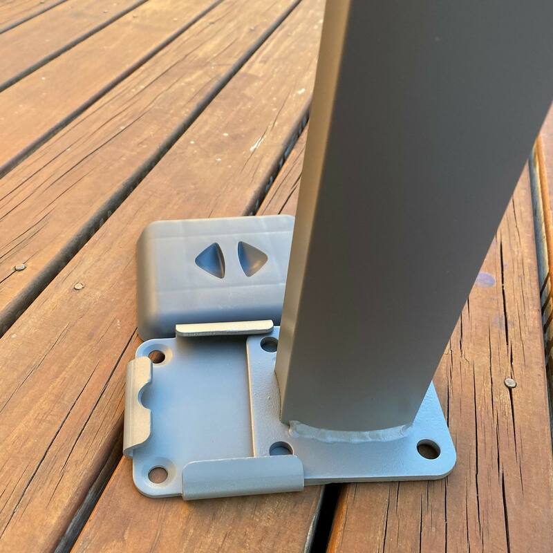 Floor Mounted Pole Shoe Footer for steel side awning