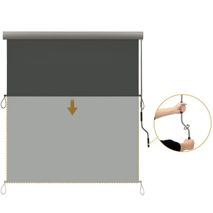 Drop Awning Blind Adjustable Roller Shade 140x250cm  Steelmates
