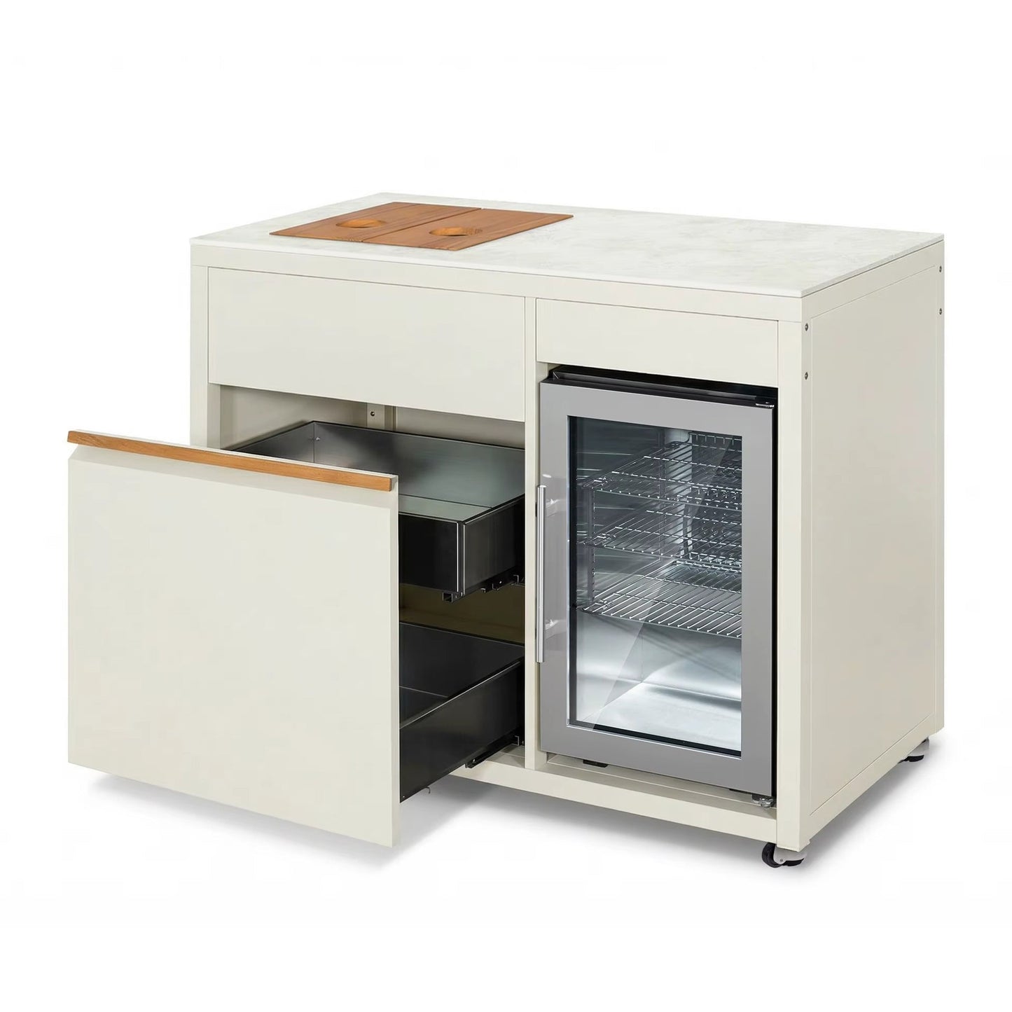 Outdoor Kitchen Fridge Module – 58L Refrigerator & Storage Drawers  Steelmates
