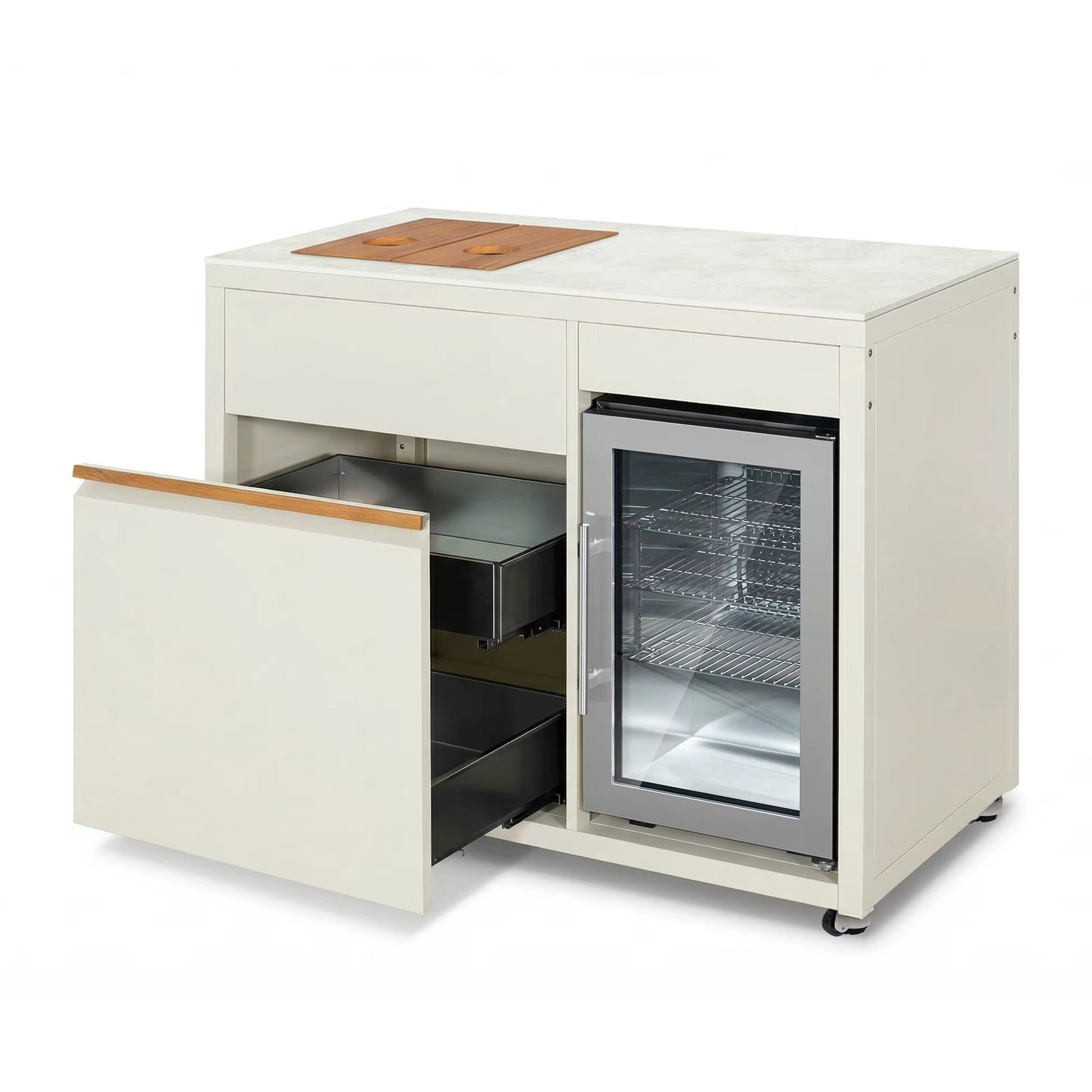 Outdoor Kitchen Fridge Module – 58L Refrigerator & Storage Drawers  Steelmates