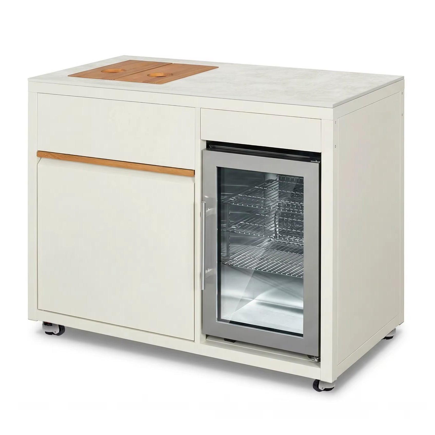 Outdoor Kitchen Fridge Module – 58L Refrigerator & Storage Drawers  Steelmates