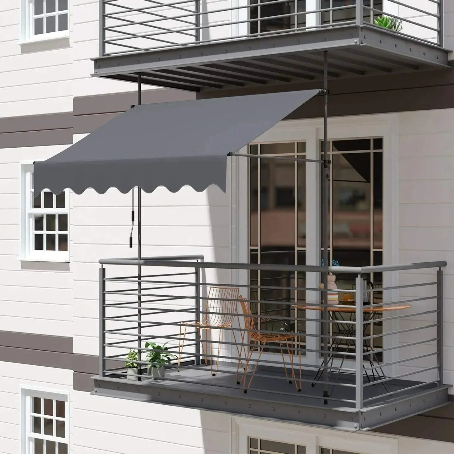 Adjustable Clamp Awning Sunshade Outdoor Shelter 350x120cm  Steelmates