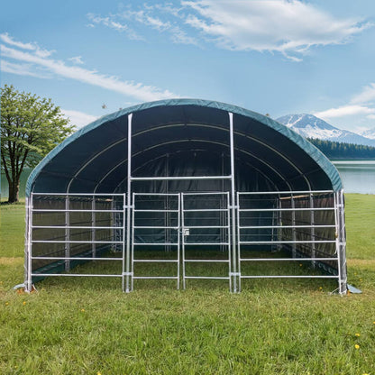 Livestock Shelter 6x6x3.7m with Net Sides Green