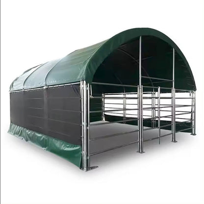 Livestock Shelter 6x6x3.7m with Net Sides Green
