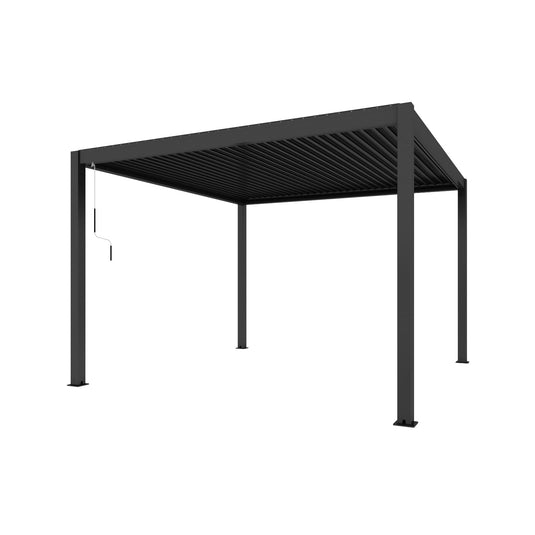 3000 L x 3000 W x 2500 H Louvred Pergola Louvre Roof Dark Grey  Steelmates