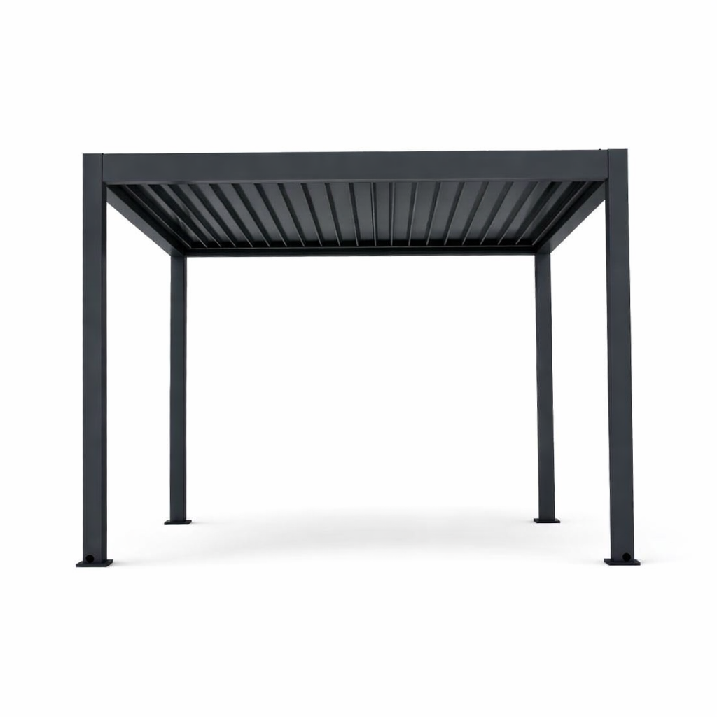 3000 L x 4000 W x 2500 H Louvred Pergola Louvre Roof Dark Grey  Steelmates