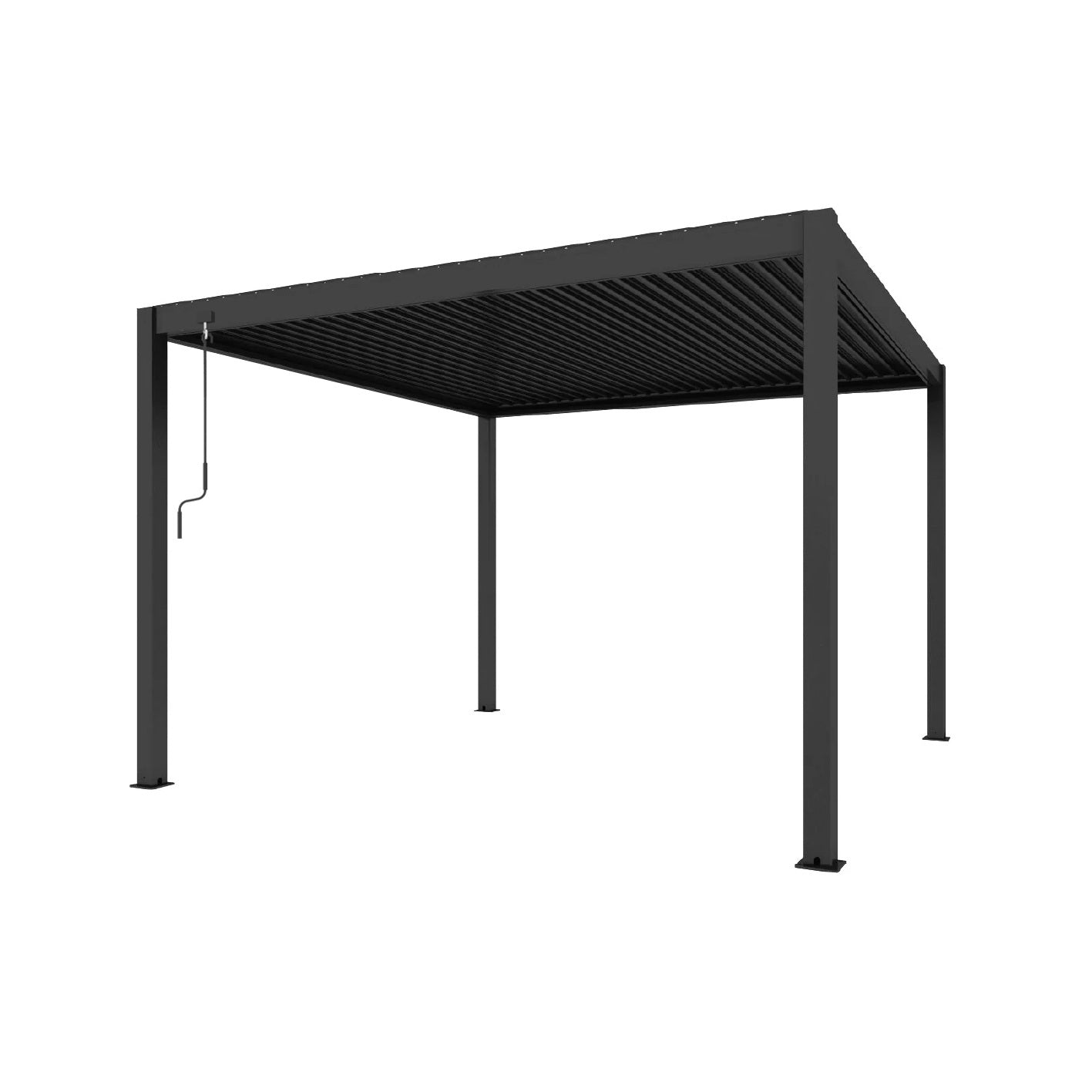 4000 L x 4000 W x 2500 H Louvred Pergola Louvre Roof Dark Grey  Steelmates