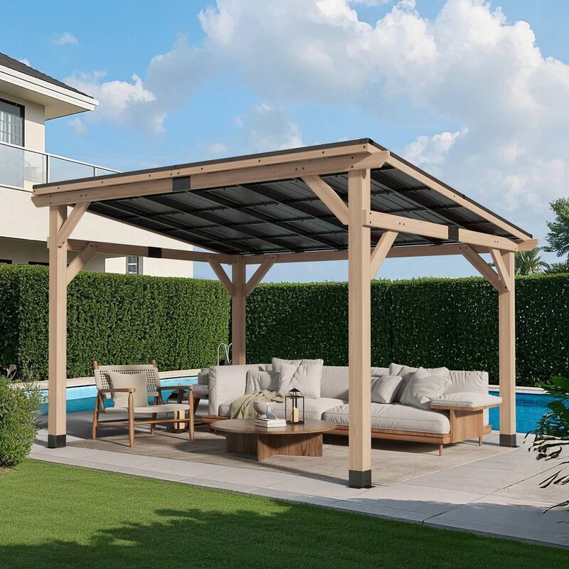 3430 L x 3210 W x 2390 H Outdoor Patio Cedar Wood Gazebo