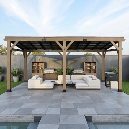 5810 L x 3380 W x 2490 H Outdoor Patio Cedar Wood Gazebo