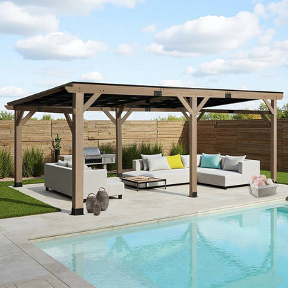 5810 L x 3380 W x 2490 H Outdoor Patio Cedar Wood Gazebo