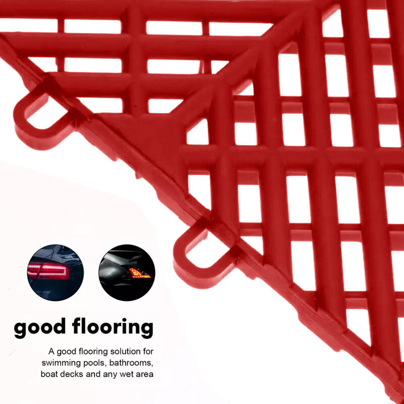Interlocking Garage Floor Tiles 40x40x1.8 cm Deck Tile Red