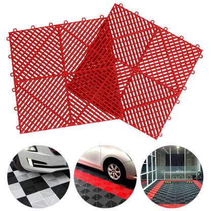 Interlocking Garage Floor Tiles 40x40x1.8 cm Deck Tile Red