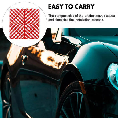 Interlocking Garage Floor Tiles 40x40x1.8 cm Deck Tile Red