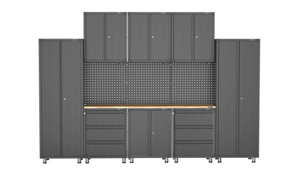 3380mm x 480mm x 2319mm Black Workshop Garage Storage Cabinet Set Model C
