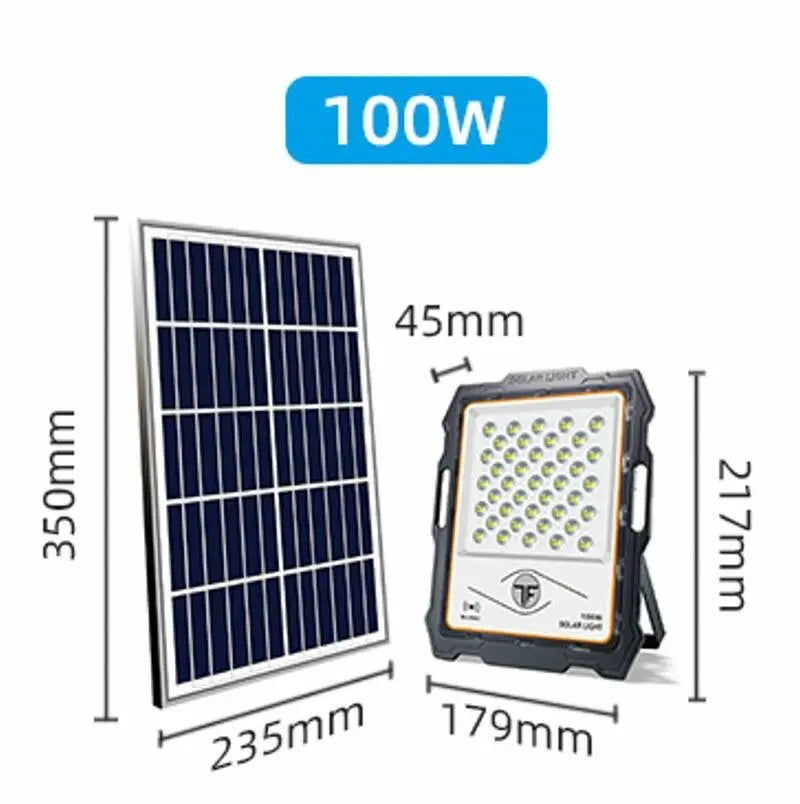 Solar Lights Street Flood Light Remote Outdoor Garden Security Lamp 100W steelmates
