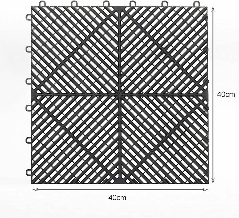 Interlocking Garage Floor Tiles 40x40x1.8 cm Deck Tile Grey