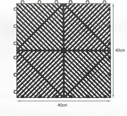 Interlocking Garage Floor Tiles 40x40x1.8 cm Deck Tile Grey