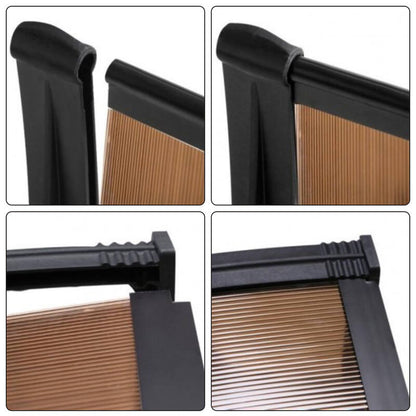 Door Canopy W200xD100cm DIY Window Door Awning Sun Shade with Tinted Roof Panel  steelmates