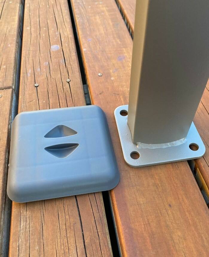 Floor Mounted Pole Shoe Footer for steel side awning